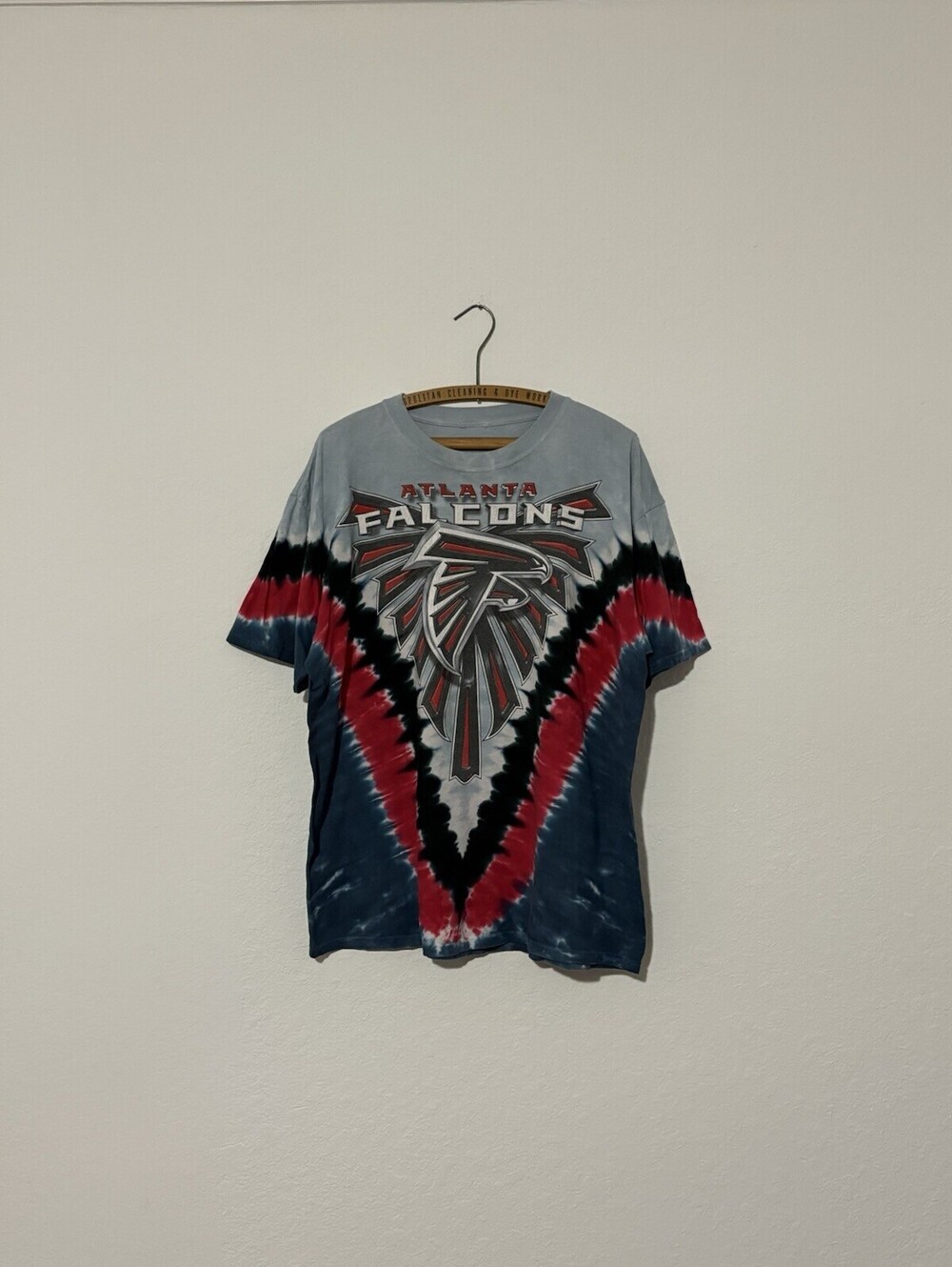 Atlanta Falcons Shirt Tie Dye Mens XL Gray Red NFL Football Graphic Tee Made USA